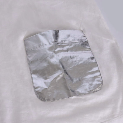 VALENTINO Embossed Logo Pocket T-Shirt White Size M