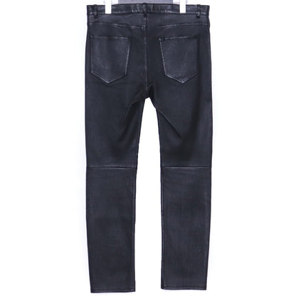 SAINT LAURENT Lamb Leather Skinny Pants Black Size 46