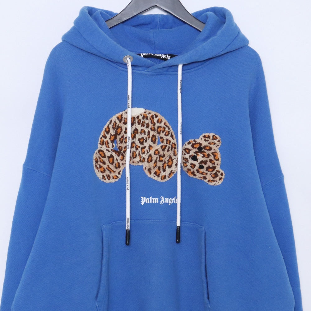 Palm Angels Iconic Terry Patch Hoodie Blue Size L