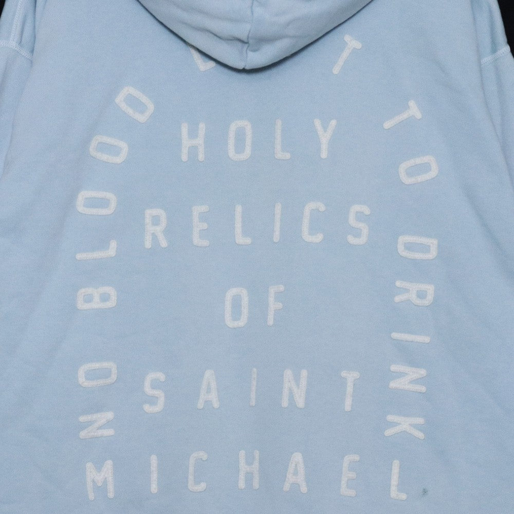SAINT MICHAEL 22AW Holy Relics Felt Hoodie Blue Size XL