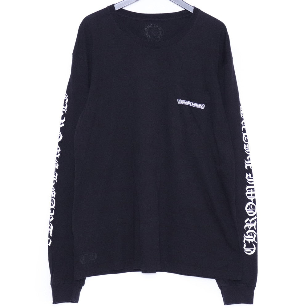 CHROME HEARTS Back Scroll Logo Long Sleeve Tee Black Size XL