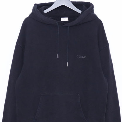 CELINE Stud Logo Pullover Hoodie Black Size XXL