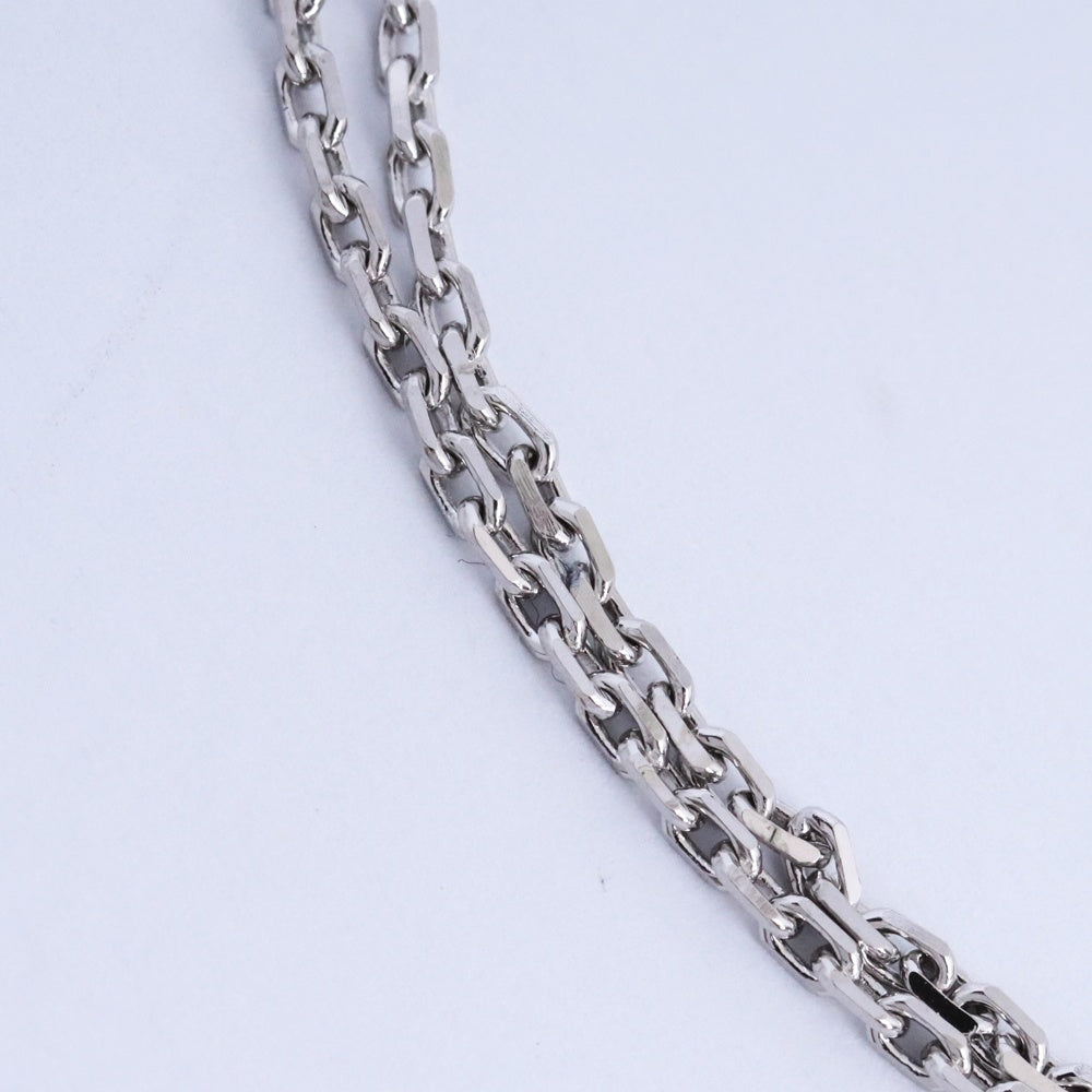 HERMES Mini Pop H Charm Pendant Necklace Silver Black Size F