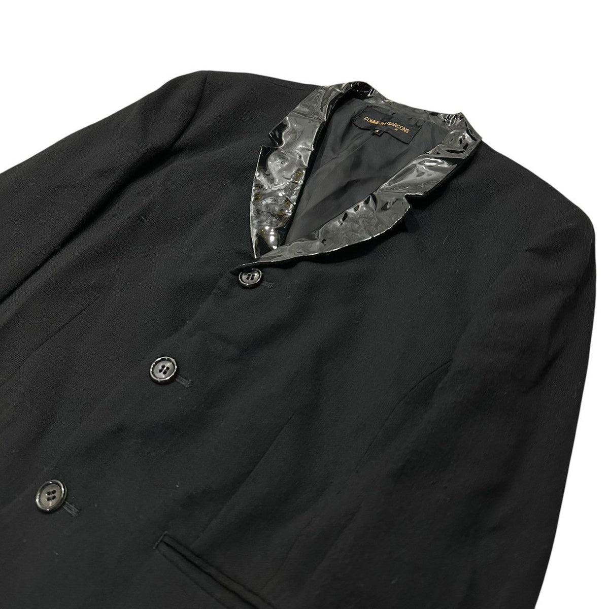 COMME des GARCONS 91AW Vinyl Collar Wool Jacket Size S