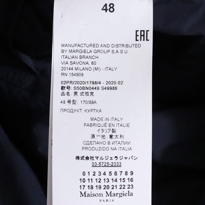 MAISON MARGIELA 20AW Nylon Collarless Jacket Navy Size 48
