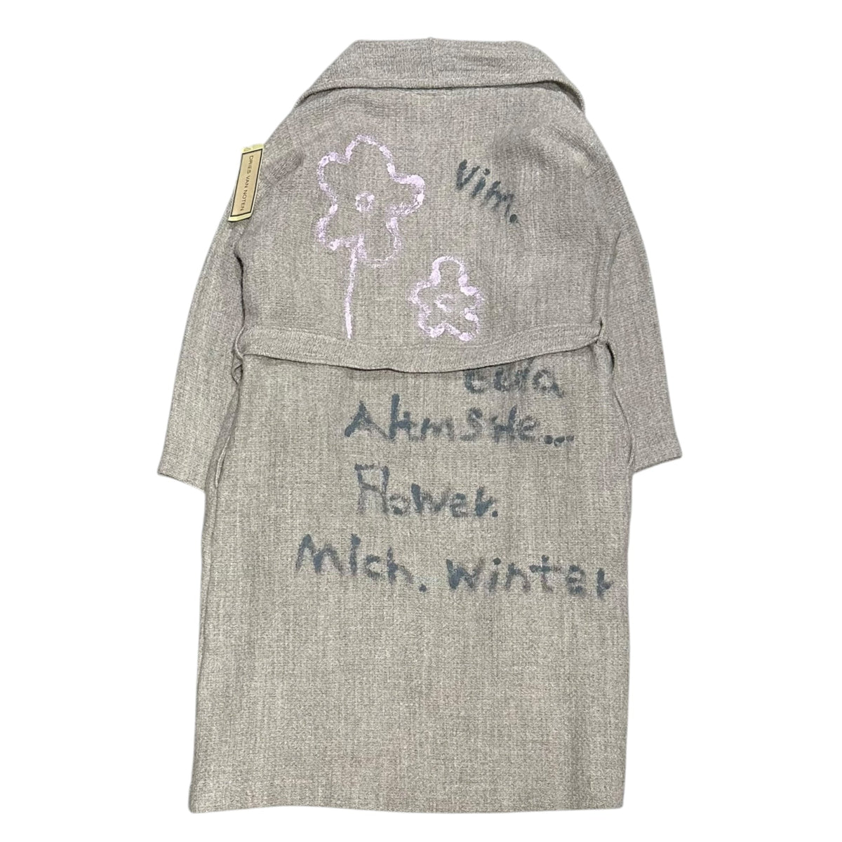 DRIES VAN NOTEN 98AW Viburnum Graphic Gown Coat Size FREE