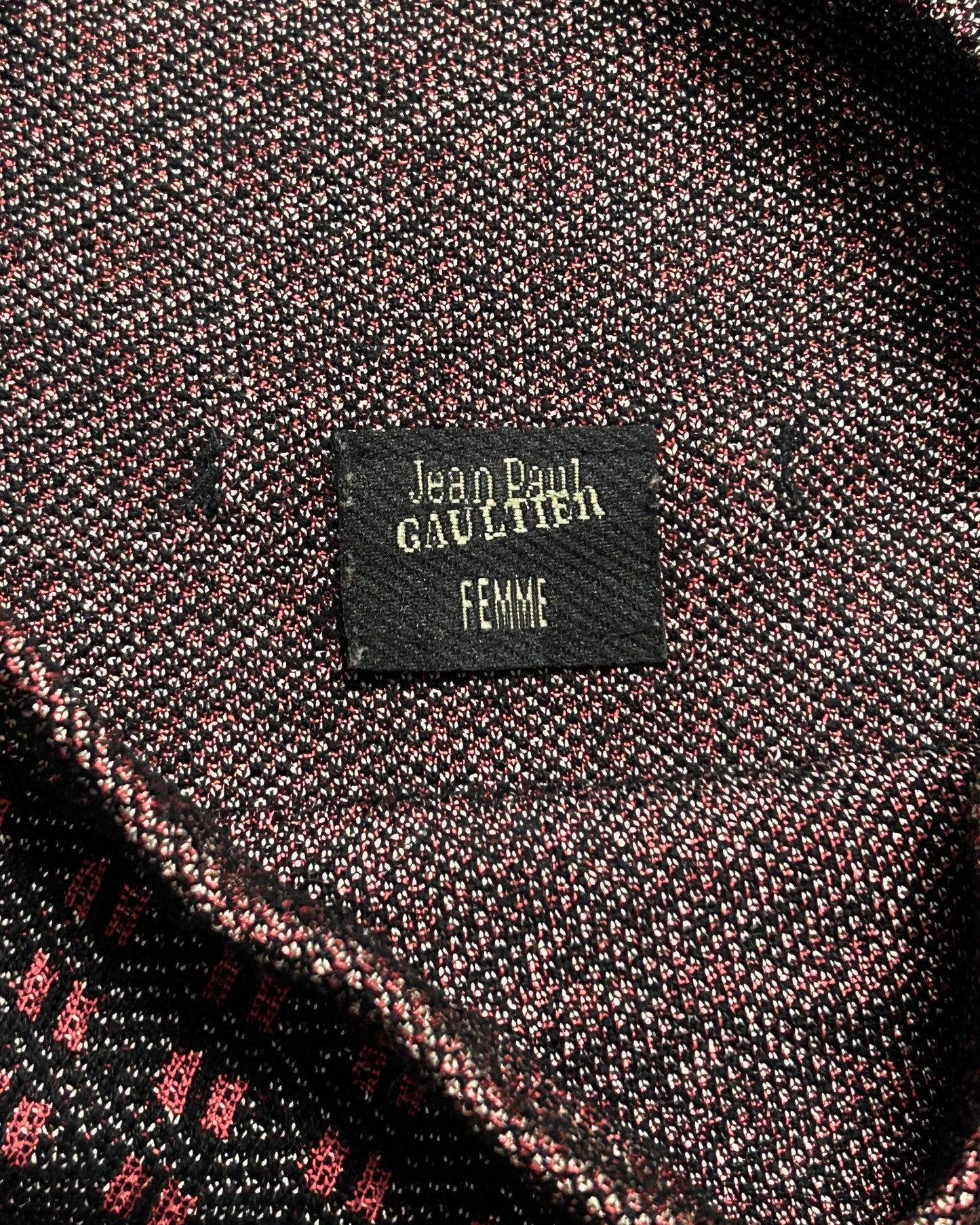 Jean Paul GAULTIER FEMME Geometric Jacquard Knit Top Size 40