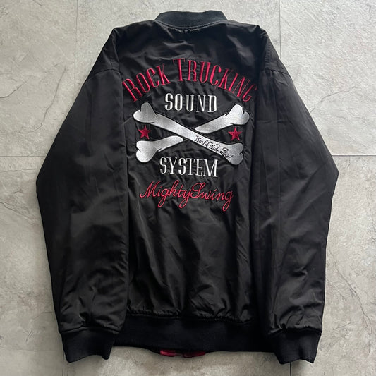 Vintage Black World Wide Love Jacket Polyester Size 2