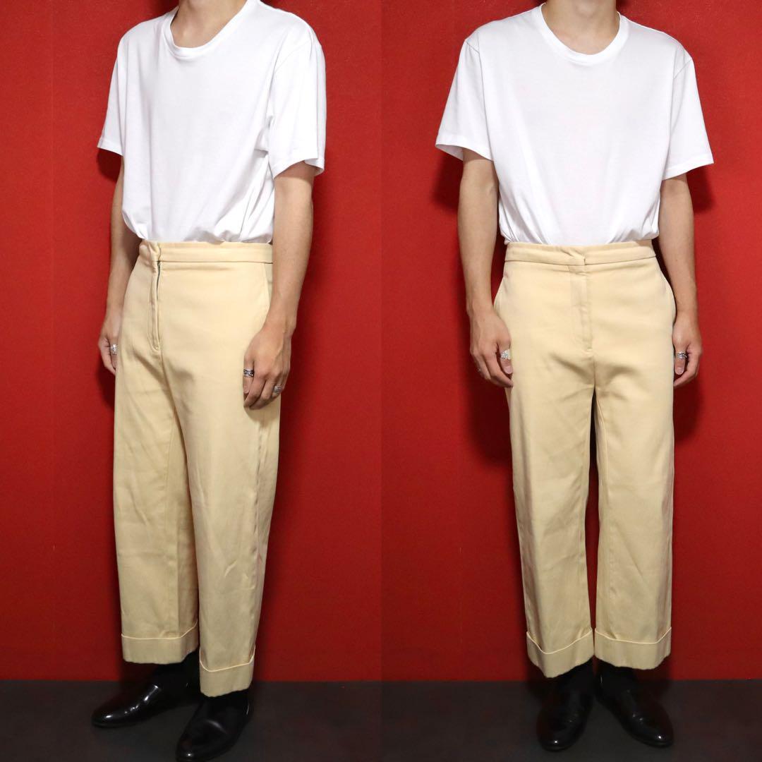 Jil Sander Beige Double Hem Cropped Chino Slacks Size 34