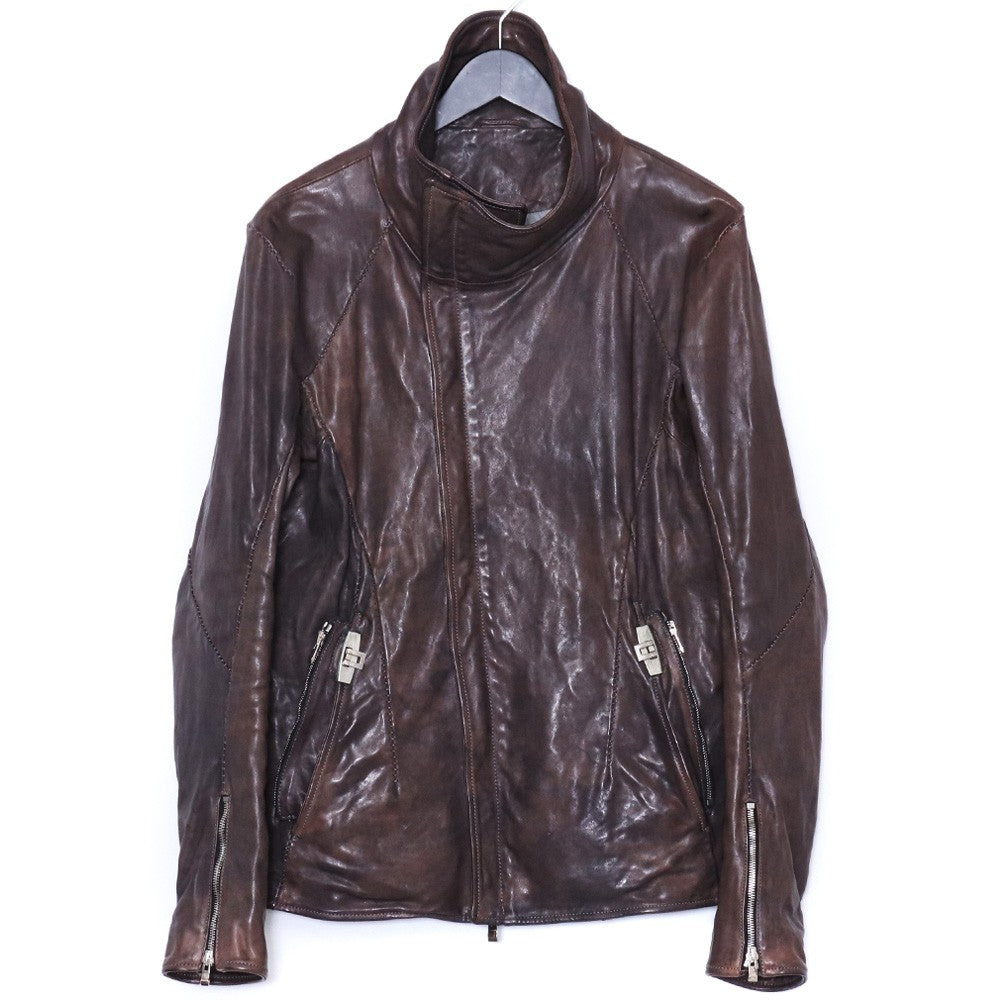 INCARNATION Horse Leather Hi-Neck Blouson D.Gray Size S