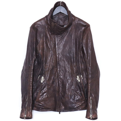 INCARNATION Horse Leather Hi-Neck Blouson D.Gray Size S