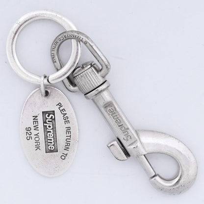 SUPREME x TIFFANY&CO. 21AW Oval Tag Keyring Silver Size F