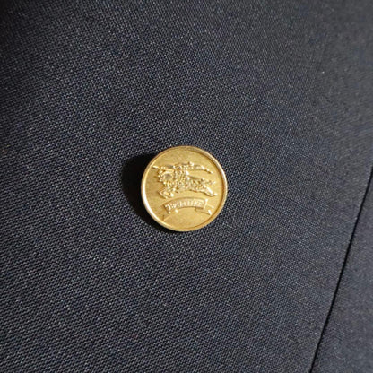 Burberrys 90s Wool Mohair Gold Button DB Suit Jacket