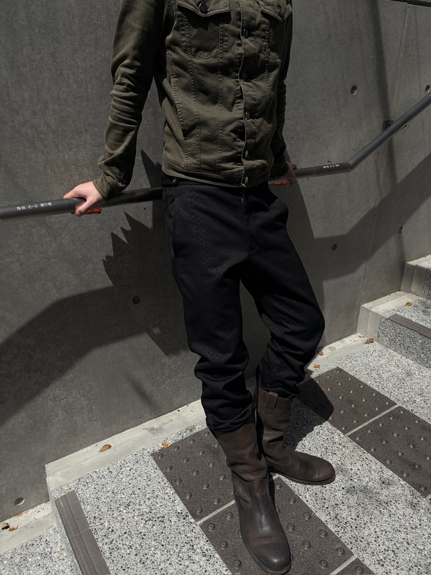 COMME des GAR AW00 Snake Jacquard Pants Black Size S