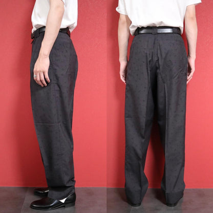 Vintage Versace Numeric Pattern Tuck Wide Slacks Size 46