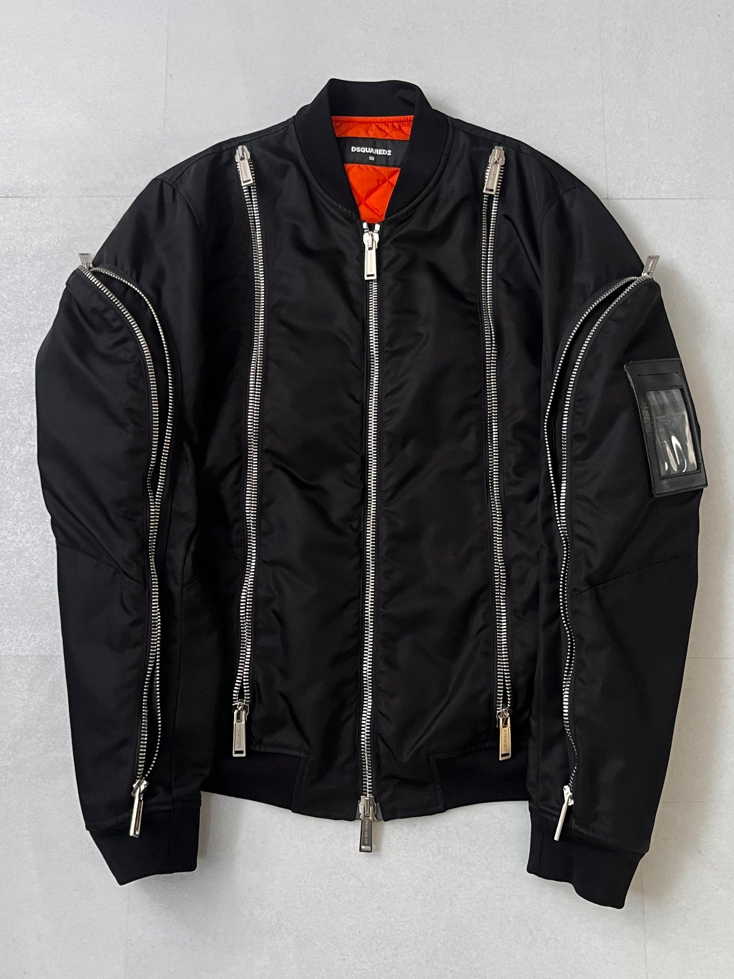 Dsquared2 Black Nylon Gimmick Zip Jacket Size 50