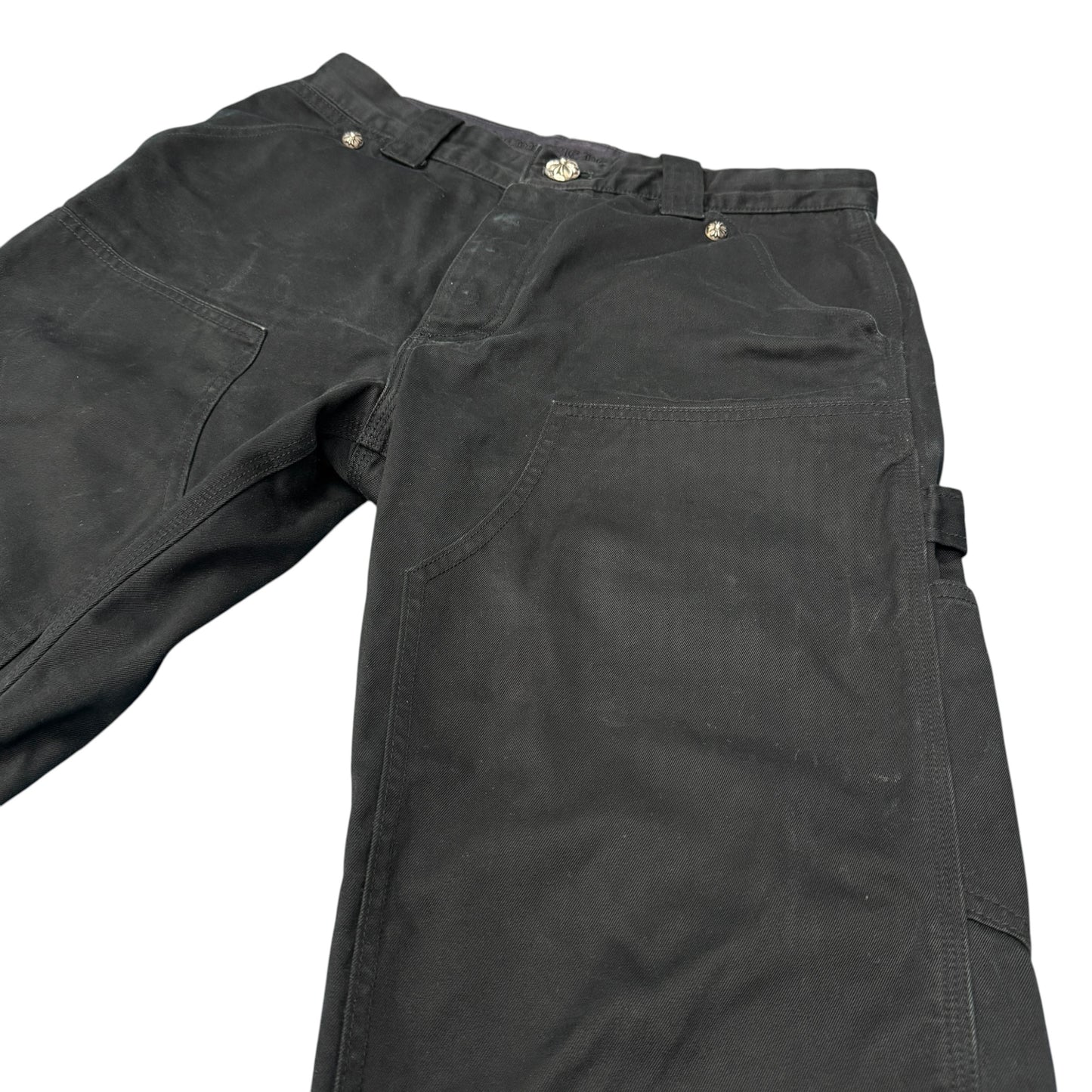 CHROME HEARTS Black Silver 925 Double Work Pants Size 32