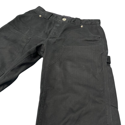 CHROME HEARTS Black Silver 925 Double Work Pants Size 32