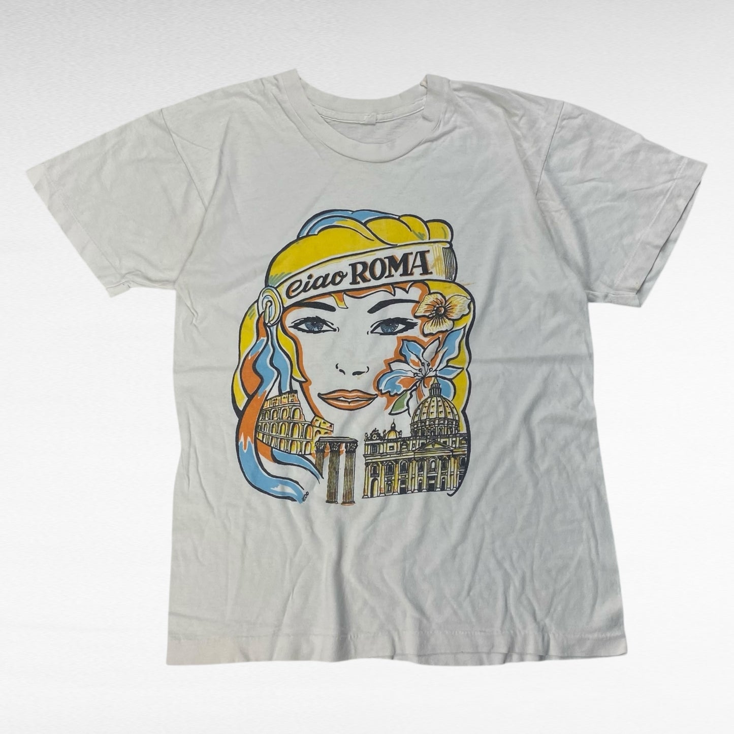 unknown 80s Print T-Shirt White Size S