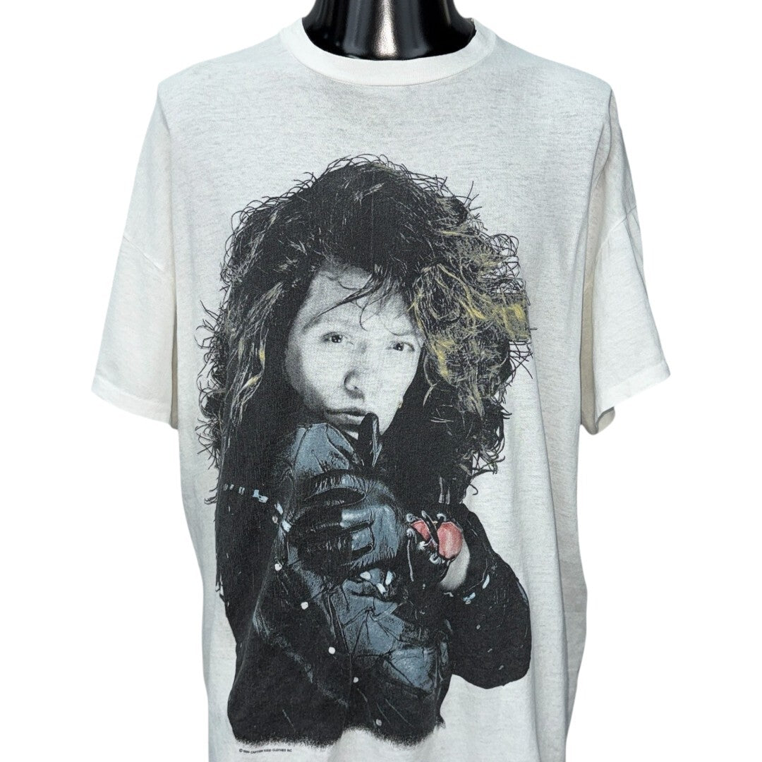 BON JOVI 80s New Jersey Album Portrait T-Shirt Blue Size L