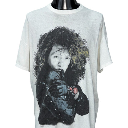 BON JOVI 80s New Jersey Album Portrait T-Shirt Blue Size L