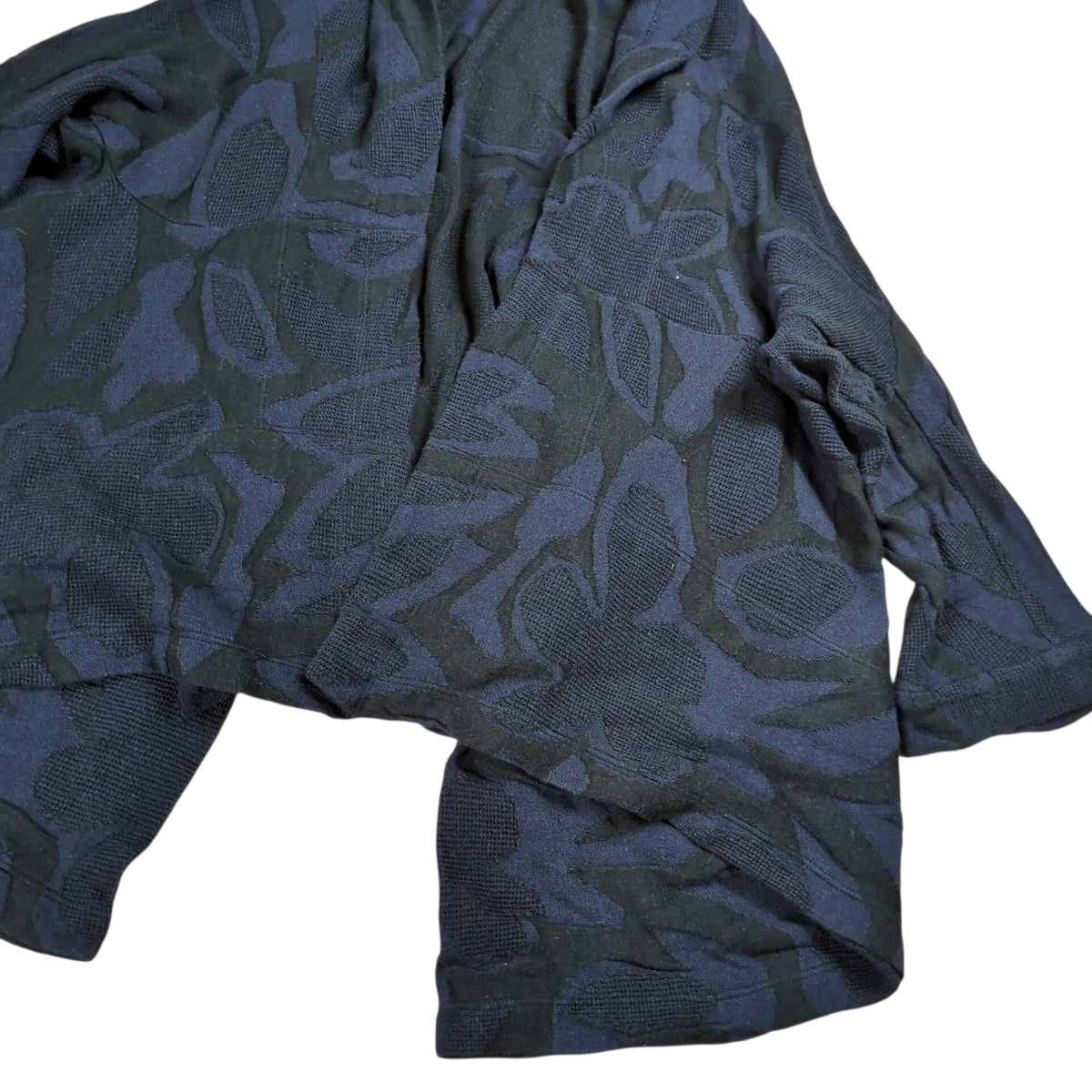 Y's Navy Geometry Deformed Cotton Cardigan Size 2