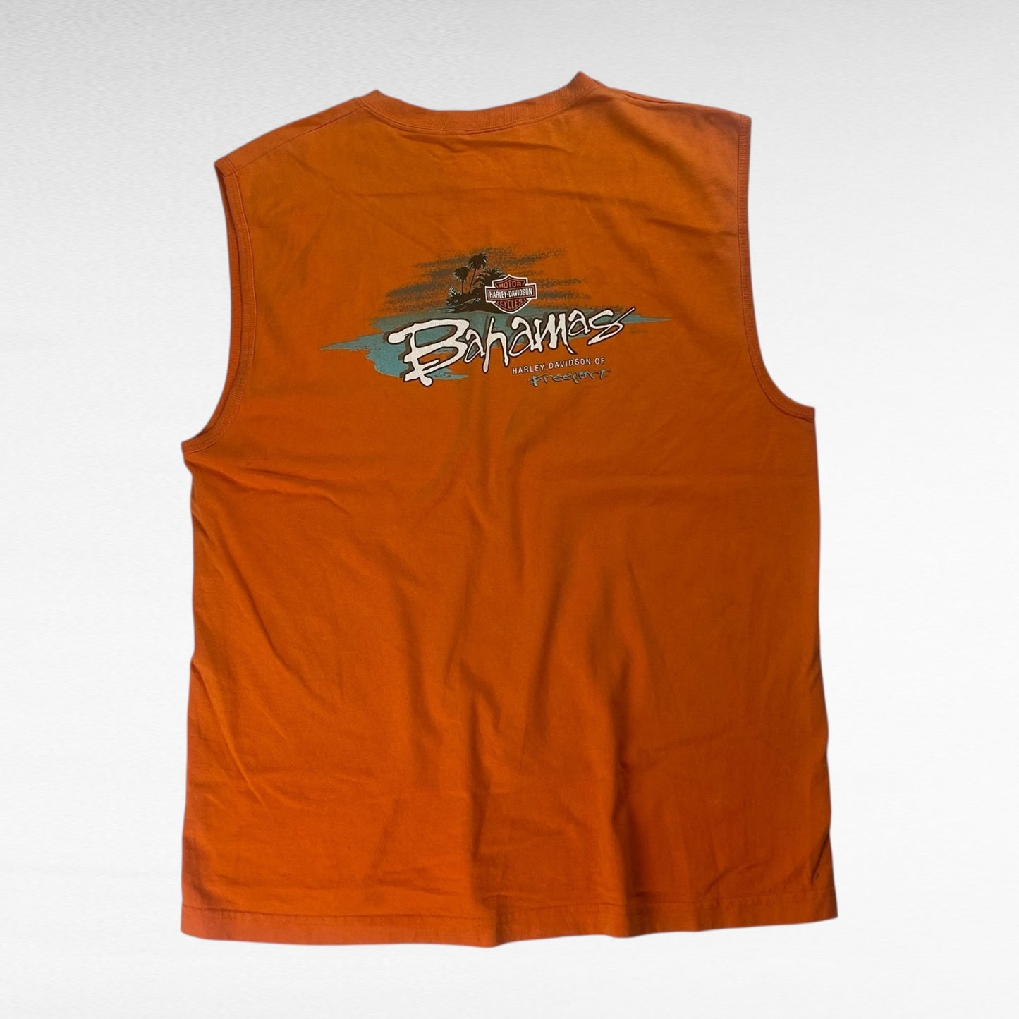 Harley Davidson 00s Sleeveless T-Shirt Orange Size L