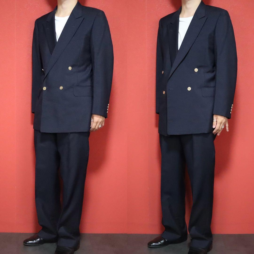 Burberrys 90s Wool Mohair Gold Button DB Suit Jacket