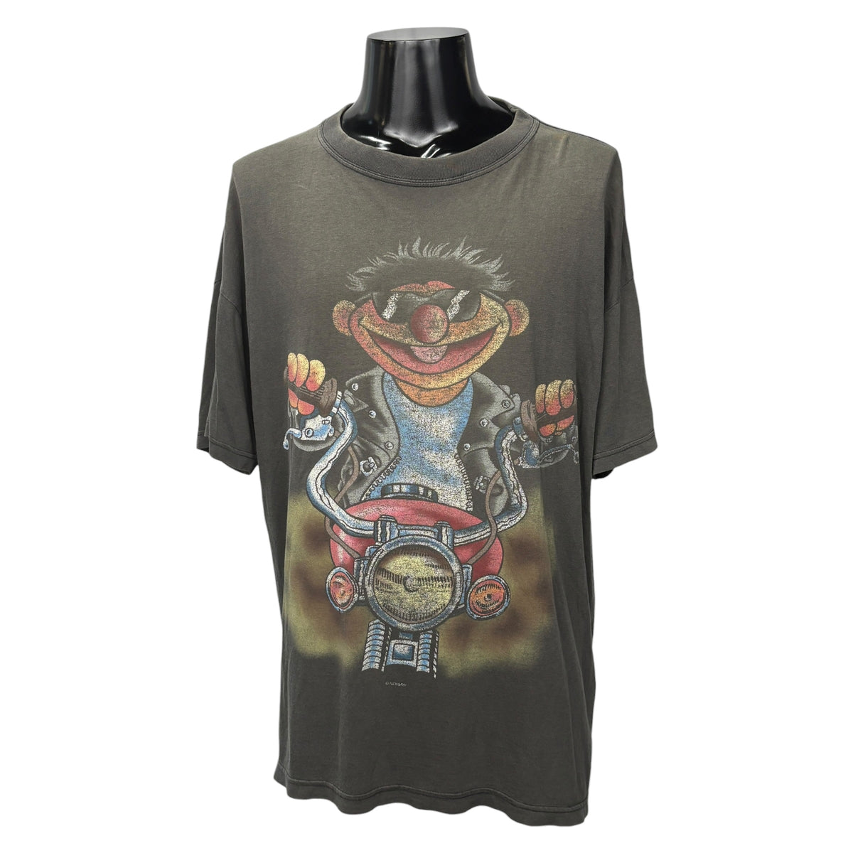 SESAME STREET 90s Biker Ernie Graphic T-Shirt Size L