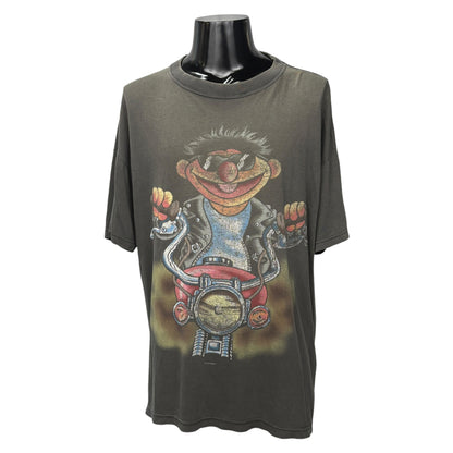SESAME STREET 90s Biker Ernie Graphic T-Shirt Size L