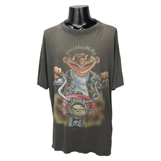 SESAME STREET 90s Biker Ernie Graphic T-Shirt Size L