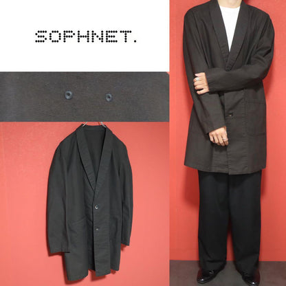 Sophnet. Brown Cotton Shawl Collar Shop Coat Size S