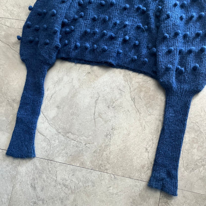 Vintage Holiday Gimmick Blue Knit Sweater Size S