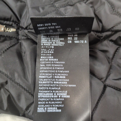 PRADA Black Quilted Zip Detail Nylon Padded Coat Size 36