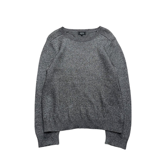 A.P.C. Gray Lamé Knit Shirt Size S