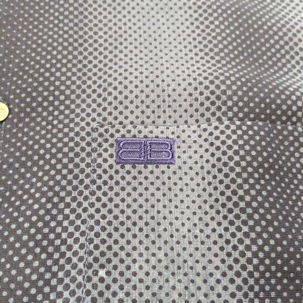 BALENCIAGA 90s BB Logo Oversized Button Shirt Navy Size L