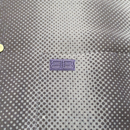 BALENCIAGA 90s BB Logo Oversized Button Shirt Navy Size L