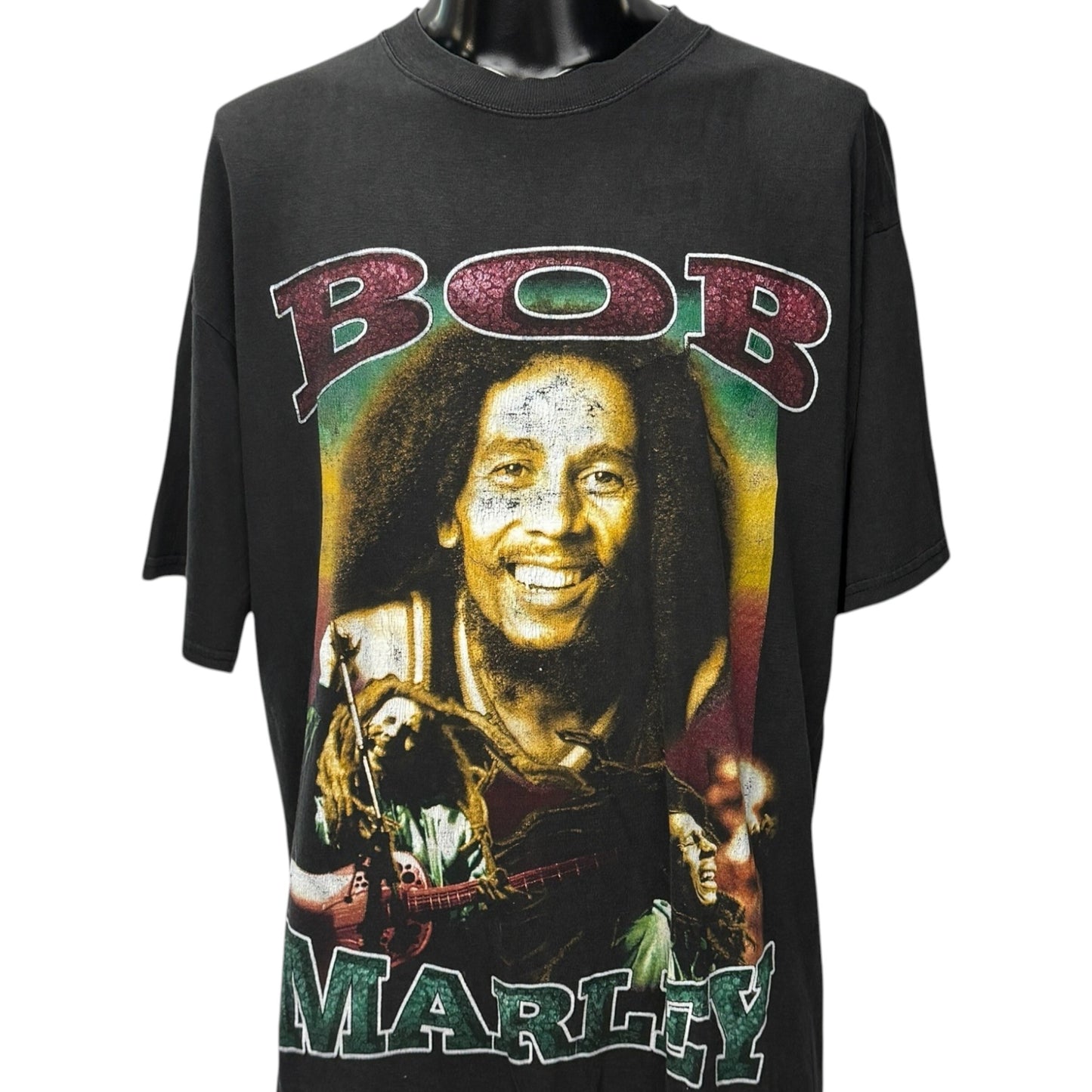 BOB MARLEY 90s Smile Jamaica Rap Tee T-Shirt Size XL