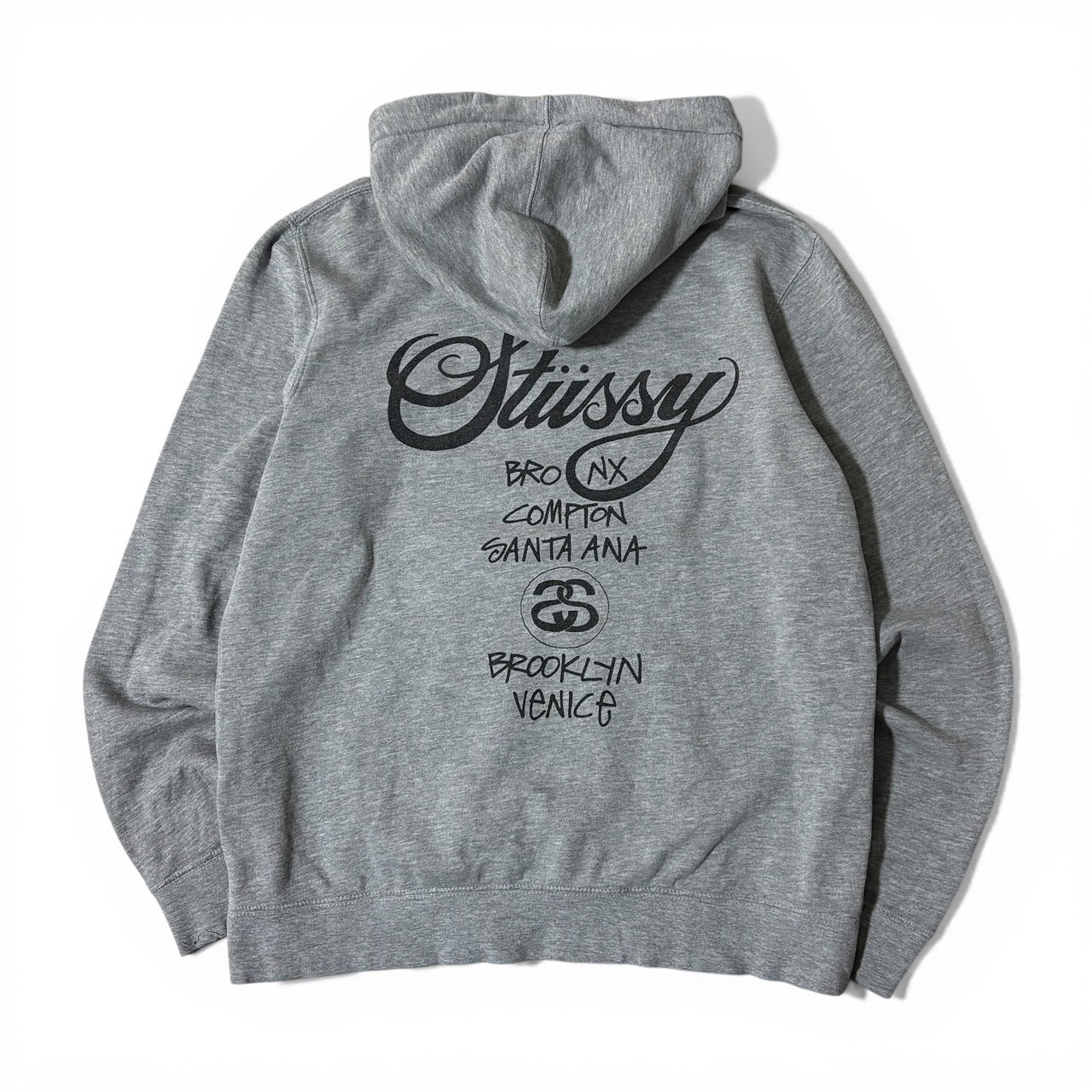 Vintage Stussy Gray Pullover Hoodie Size L