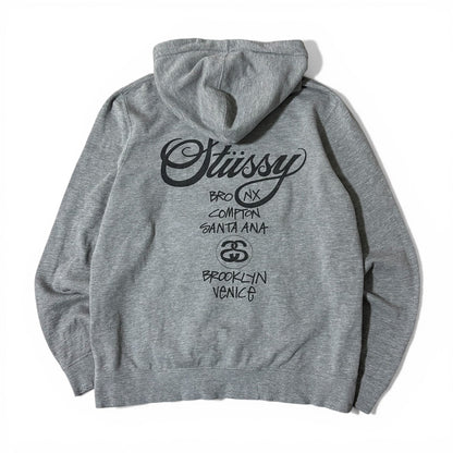 Vintage Stussy Gray Pullover Hoodie Size L