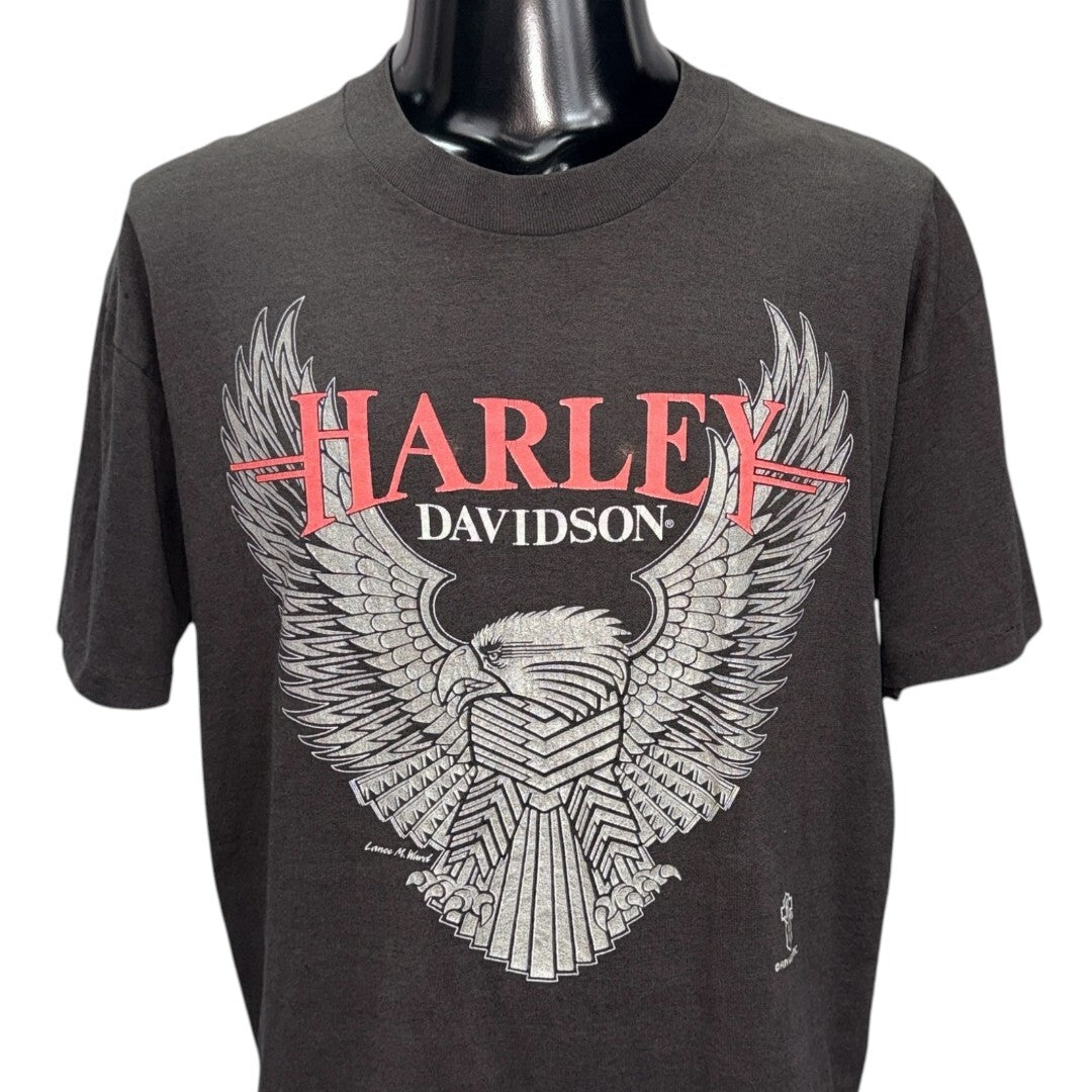 Harley Davidson LANCE M. WARD EAGLE 90s Vintage Tee Size L