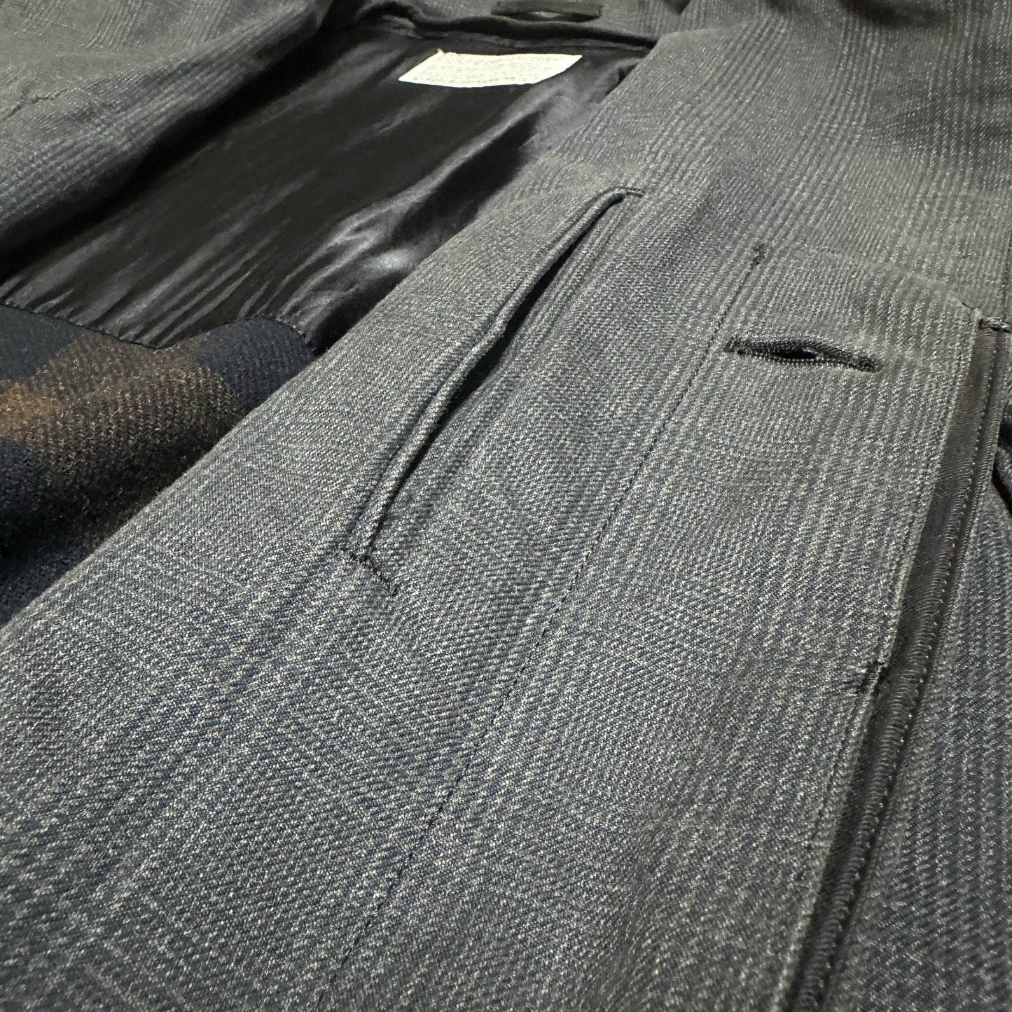 kolor Dark Gray Bal Collar Coat Checkered Liner