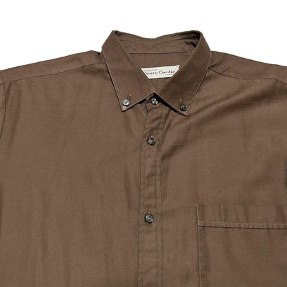 PIERRE CARDIN 60s Long Sleeve Shirt Brown