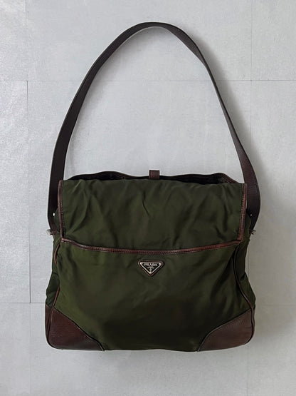Prada Mix Material Shoulder Bag Multi Size F