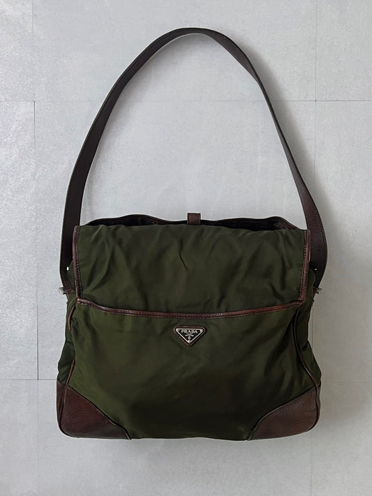 Prada Mix Material Shoulder Bag Multi Size F