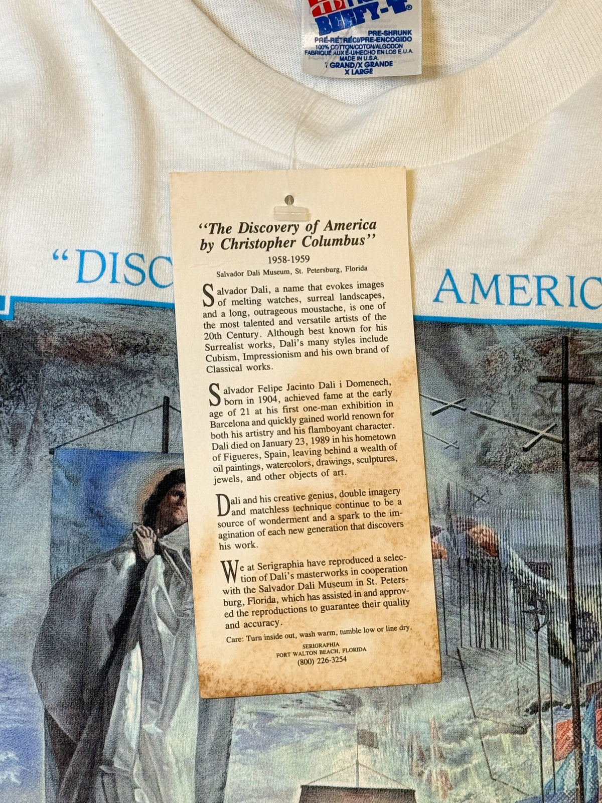 Salvador Dali 90s Dead Stock Discovery of Art White Size XL