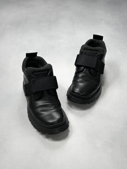 Prada velcro leather tech shoes (F/W 1999) Black Size 9