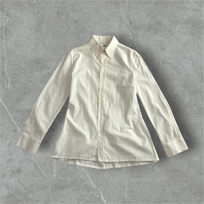 Y's 80s-90s White Cotton Flare Design Shirt Size 3