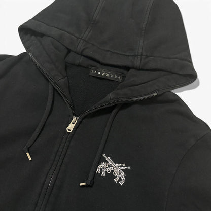 roar Rhinestone Stud Pistol Logo Camo Zip Hoodie Size 2