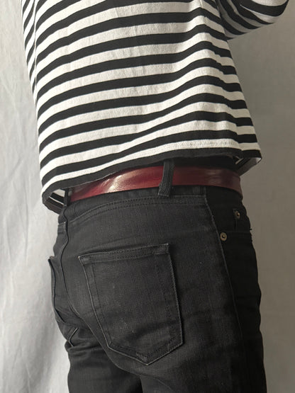 DIESEL Logo Buckle Leather Belt Size 80